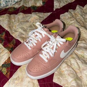 Nike Women's Low-Top Sneakers in Dusty Pink with White Swoosh